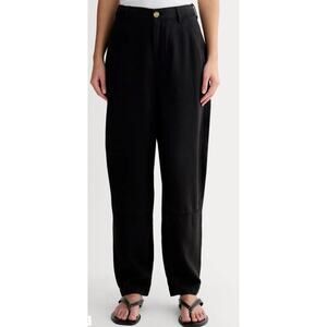 Everlane TENCEL Relaxed Chino Pants Black Size 2 High Rise Tapered Minimalist